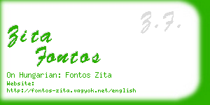 zita fontos business card